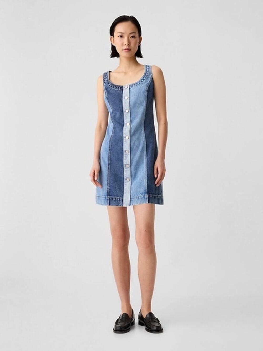 NWT Gap Multi Tone Denim Mini Dress Size Medium